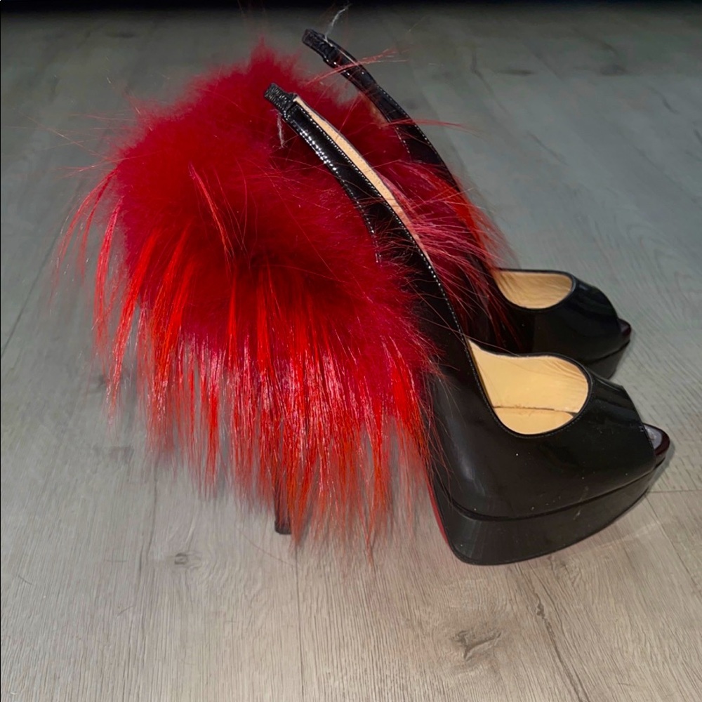 Christian Louboutin fur pattern shoes